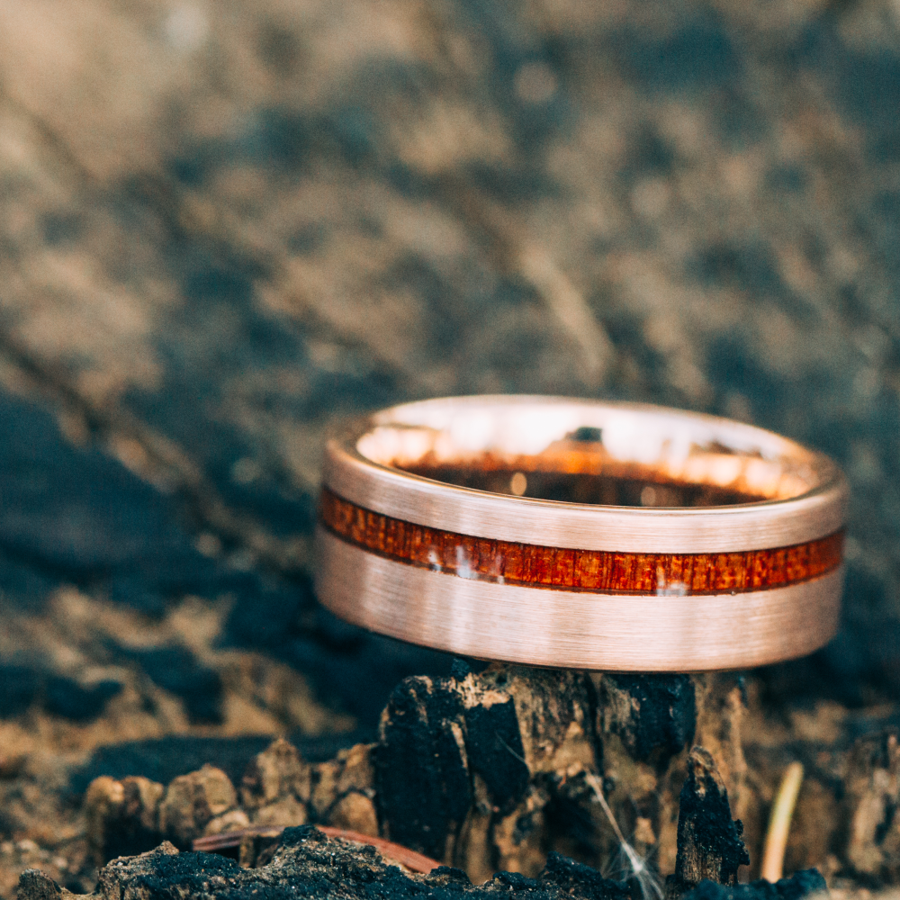 Rose Gold Mens Wedding Band from Alpine Rings: The Perfect Choice for Modern Grooms