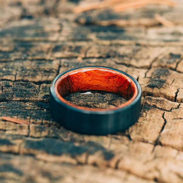 Concave Ring orders of Anchico Wood & Titanium. Hypoallergenic ring. Very resistant and durable. For men or women. Wedding band.