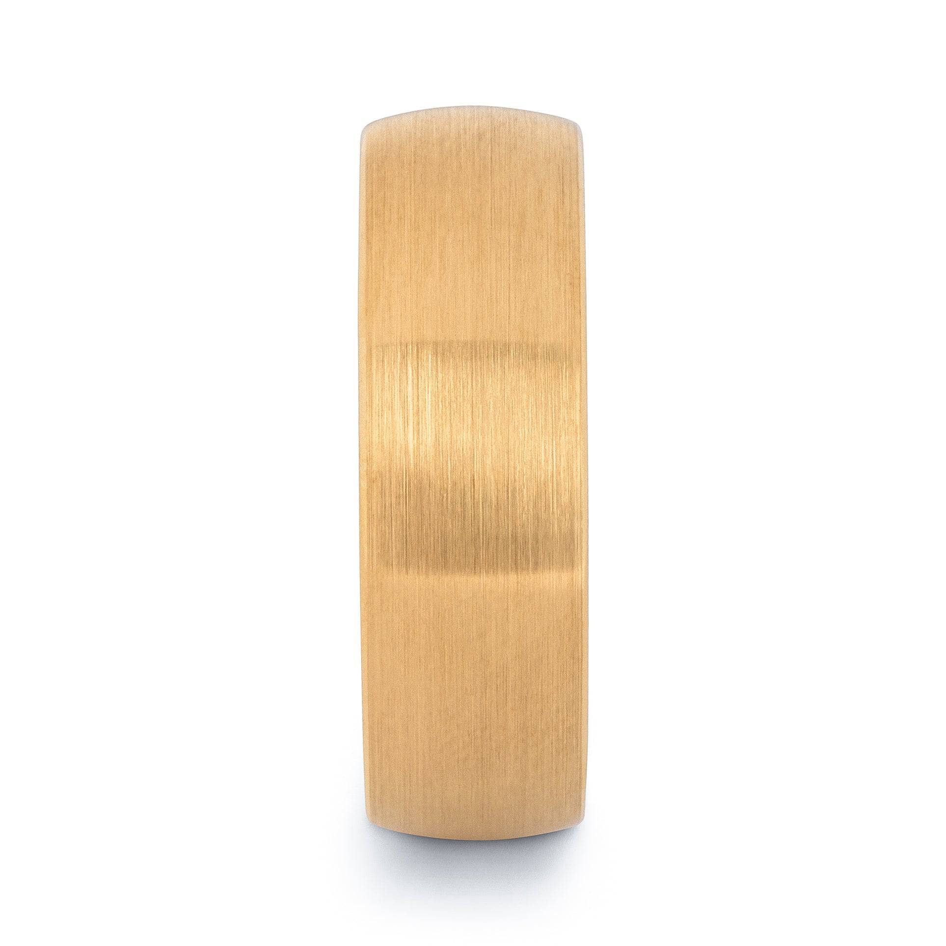 24 Karat Gold Plated Tungsten Brushed Wedding Band 8MM
