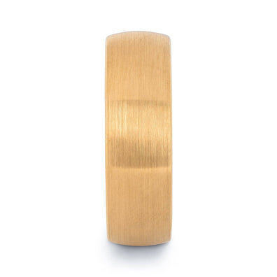 24 Karat Gold Plated Tungsten Brushed Wedding Band 8MM