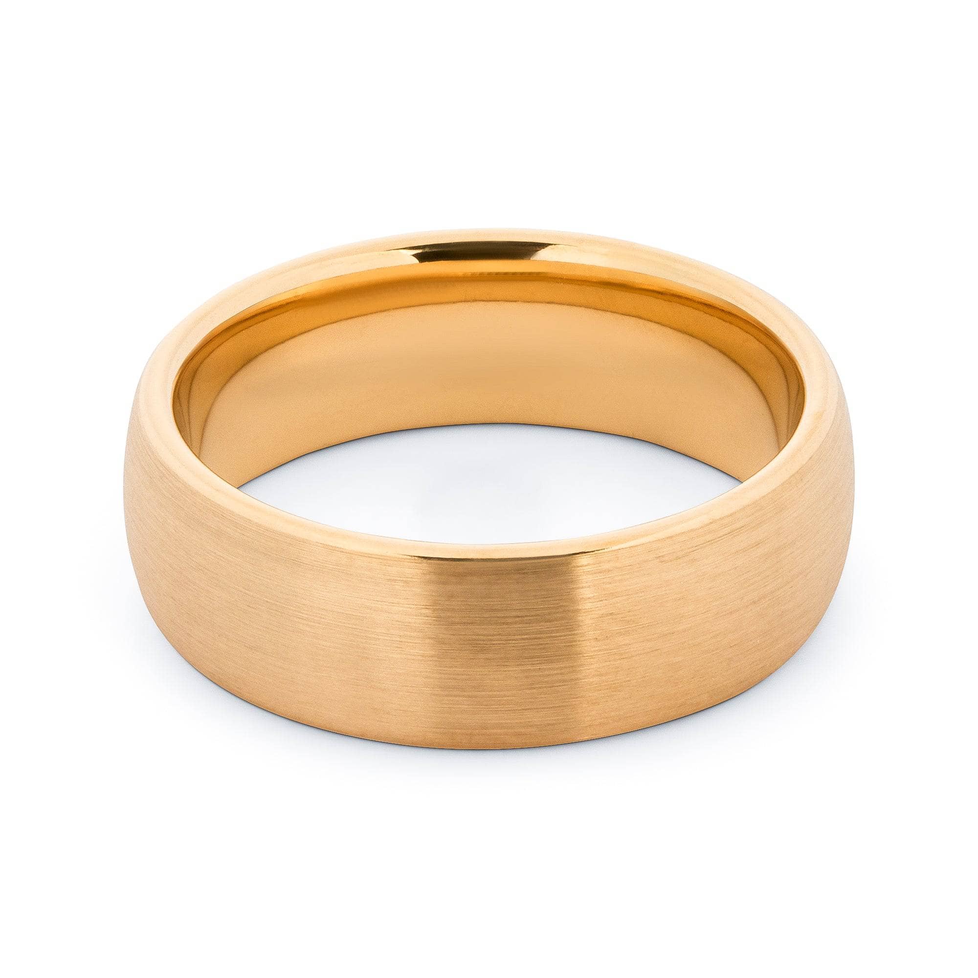24 Karat Gold Plated Tungsten Brushed Wedding Band 8MM