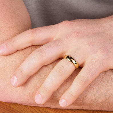 24 Karat Gold Plated Tungsten Polished Wedding Band 6MM