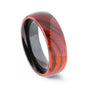 Black Titanium Wedding Band With Zebra Wood Exterior