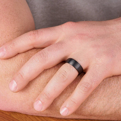 Black Tungsten Brushed Wedding Band 8MM