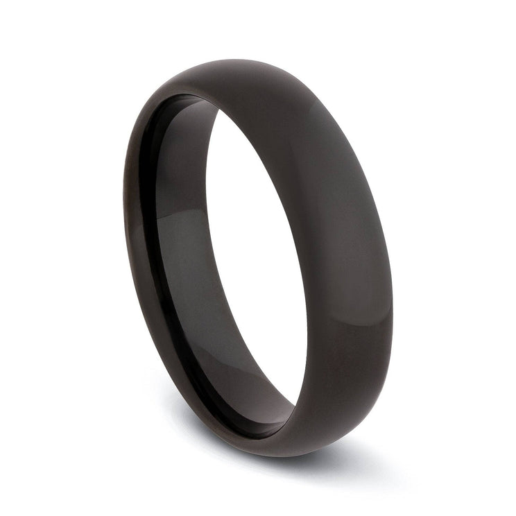 Black Tungsten Polished Wedding Band 6MM