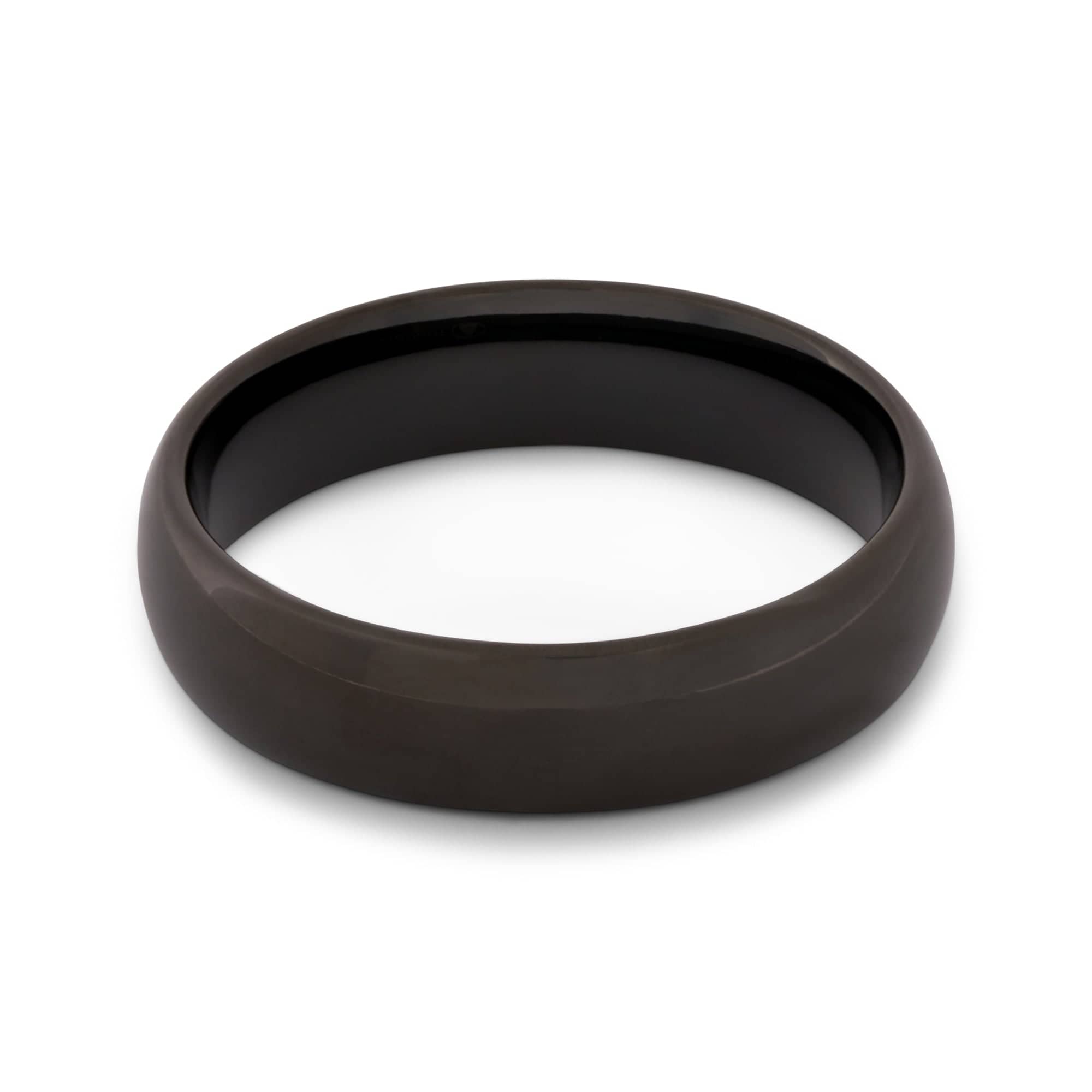 Black Tungsten Polished Wedding Band 6MM