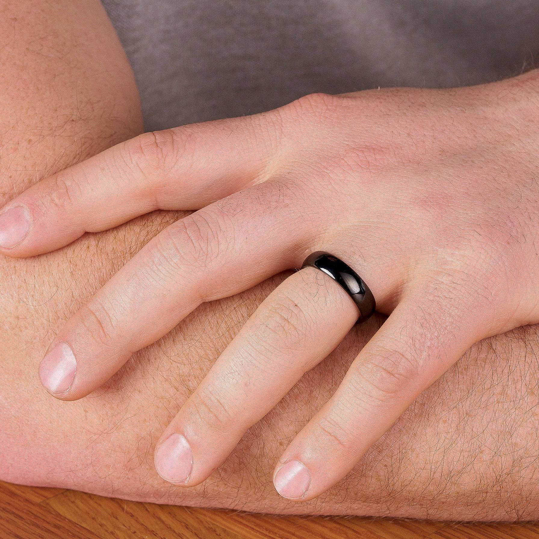 Black Tungsten Polished Wedding Band 6MM