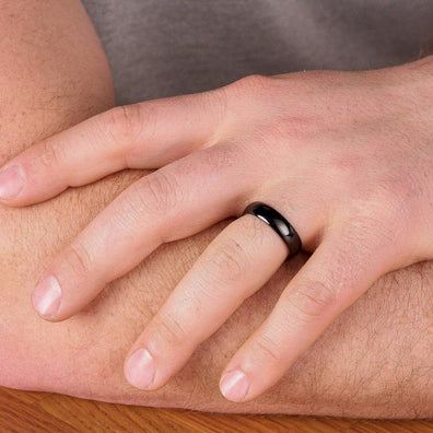 Black Tungsten Polished Wedding Band 6MM