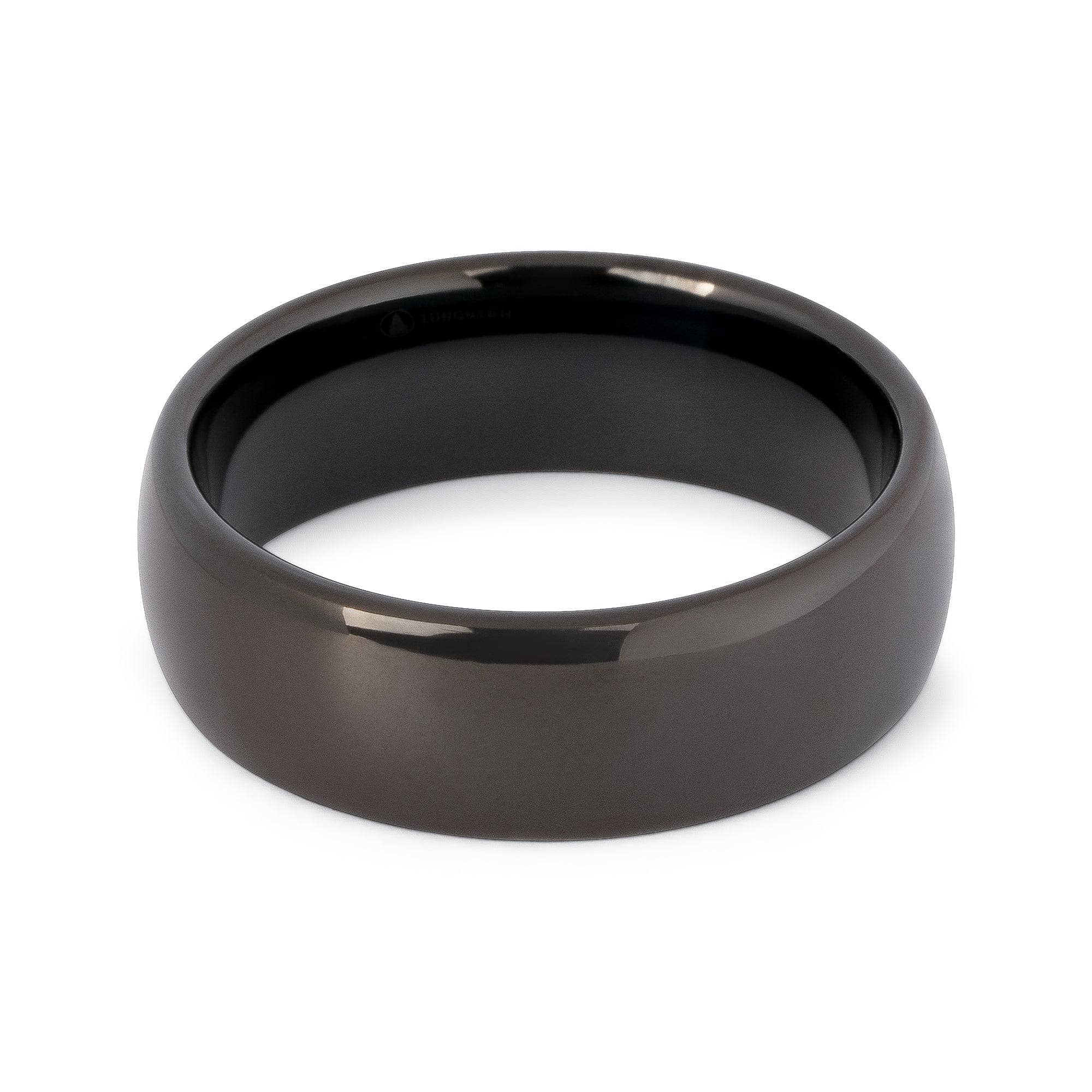 Black Tungsten Polished Wedding Band 8MM