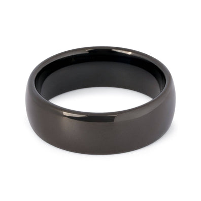 Black Tungsten Polished Wedding Band 8MM