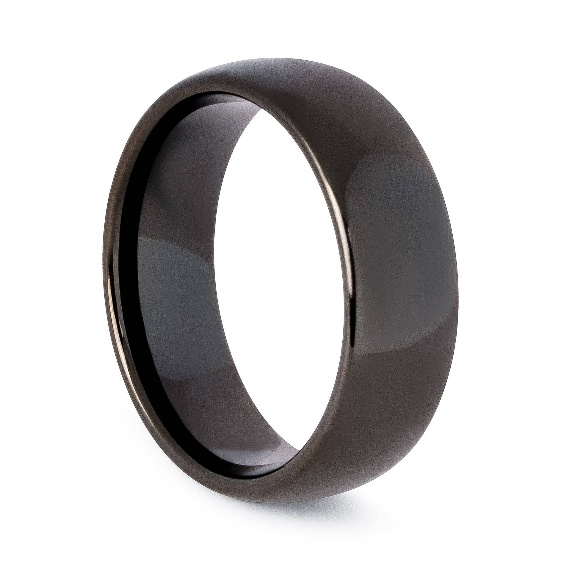 Black Tungsten Polished Wedding Band 8MM