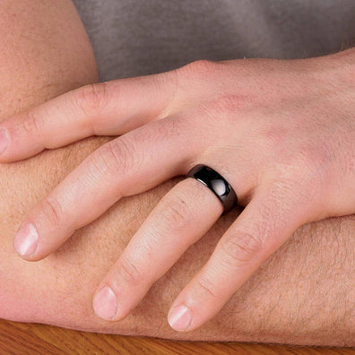 Black Tungsten Polished Wedding Band 8MM
