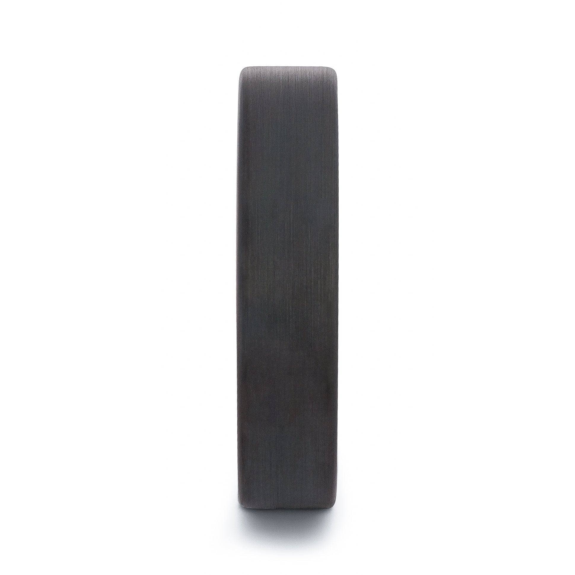 Black Tungsten Wedding Band With African Padauk Wood 6MM