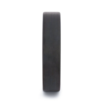 Black Tungsten Wedding Band With African Padauk Wood 6MM
