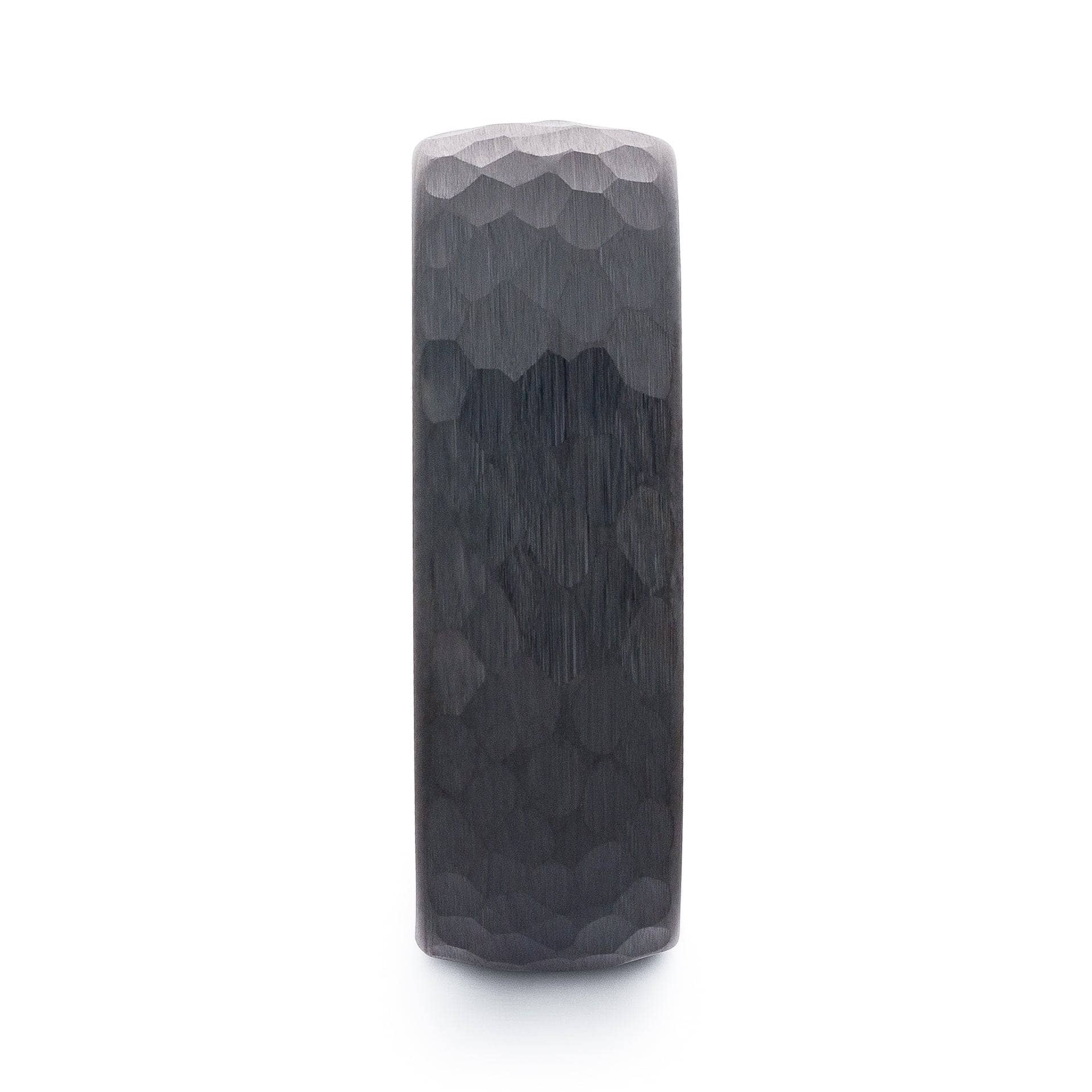 Hammered Black Tungsten Wedding Band