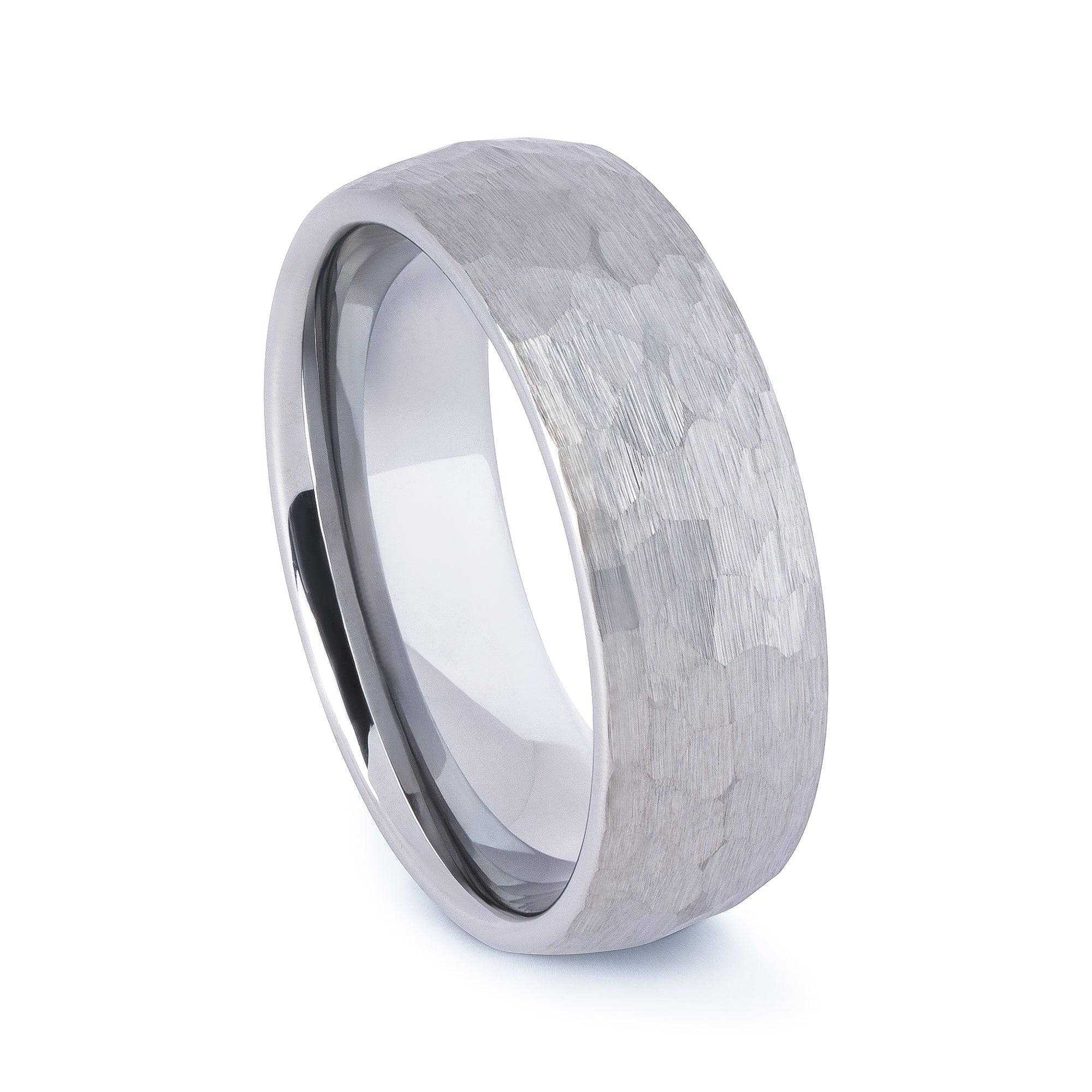 Hammered Tungsten Wedding Band