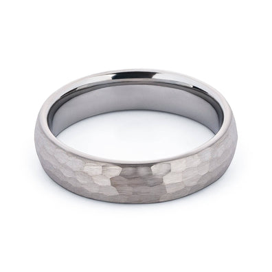 Tungsten Hammered Wedding Band 6MM