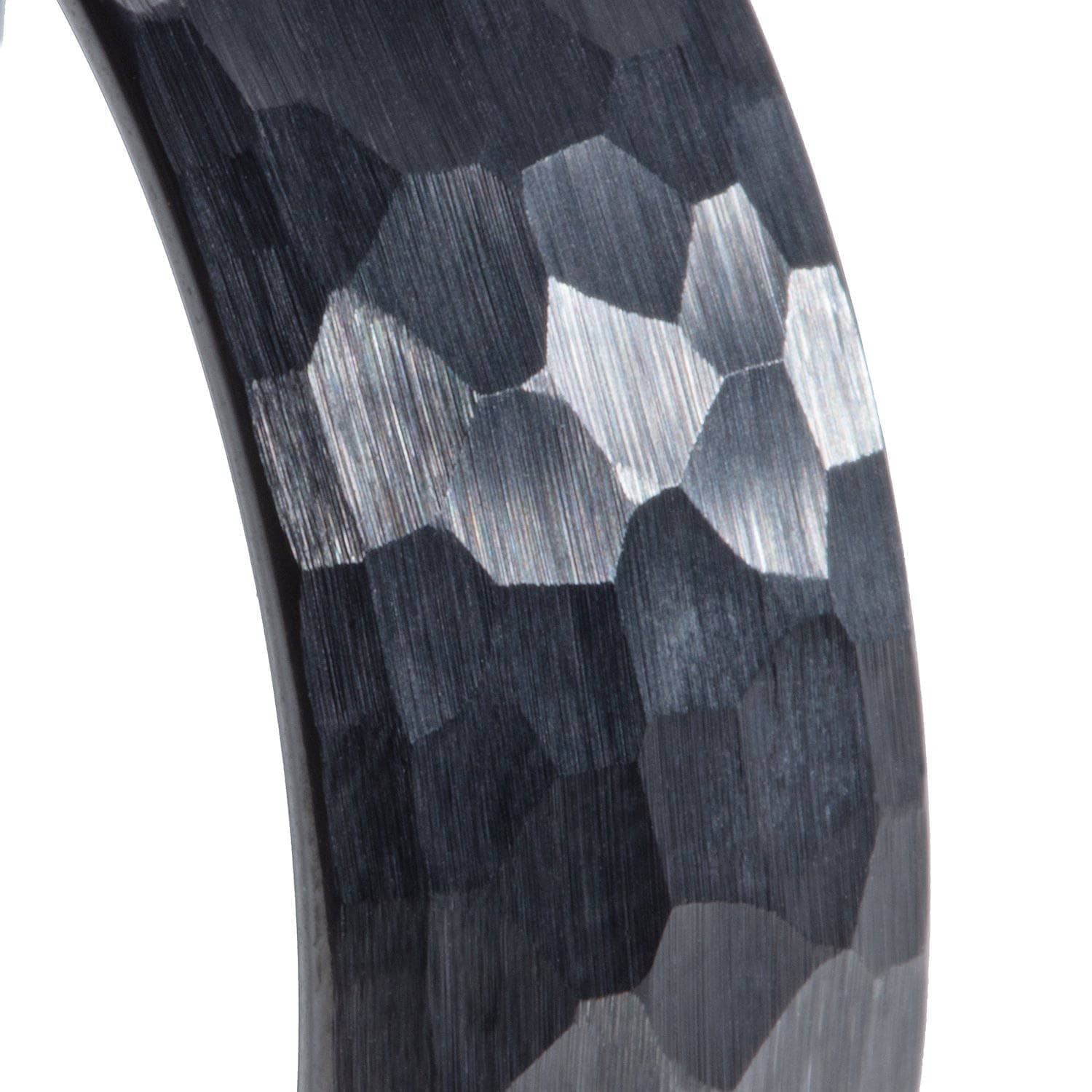 Hammered Black Tungsten Wedding Band