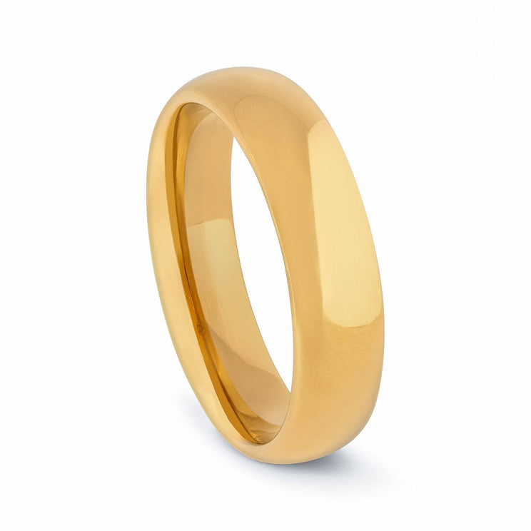 24 Karat Gold Tungsten Polished Wedding Band 6MM