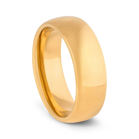 24 Karat Gold Plated Tungsten Polished Wedding Band 8MM