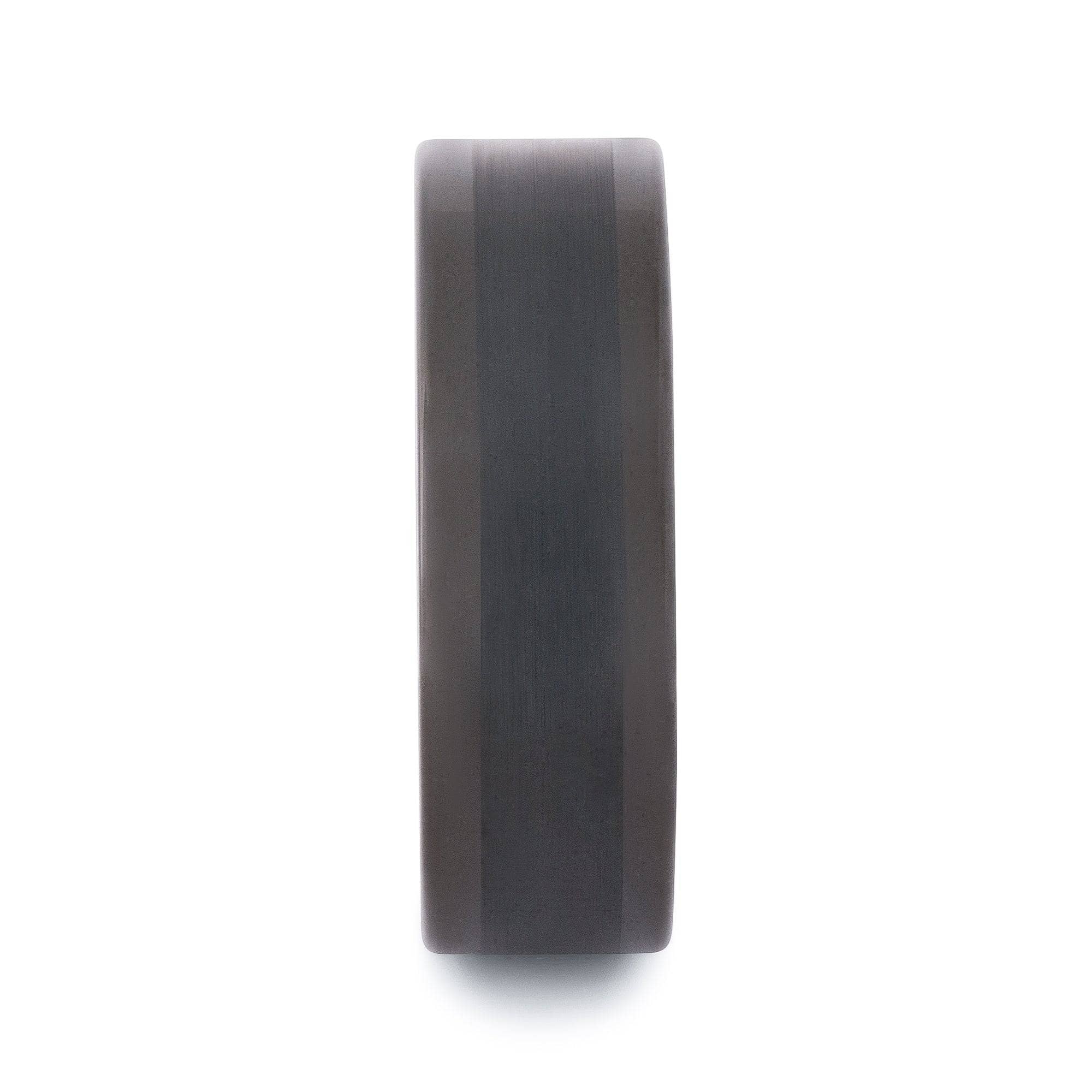 Black Tungsten Polished and Brushed Wedding Band 8MM