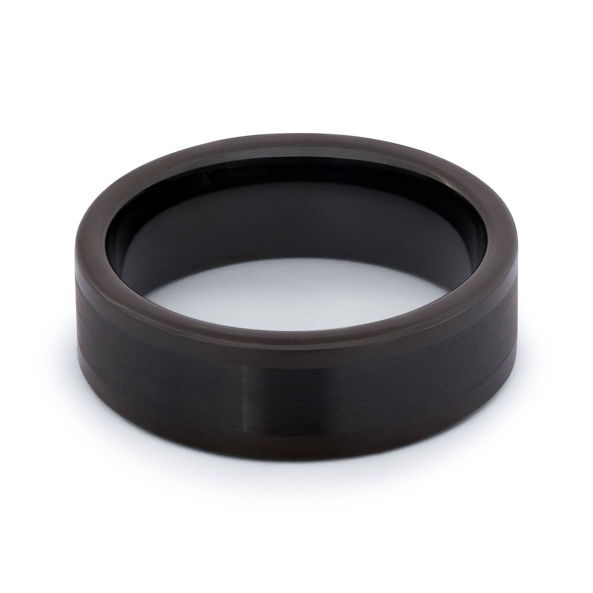 Black Tungsten Polished and Brushed Wedding Band 8MM