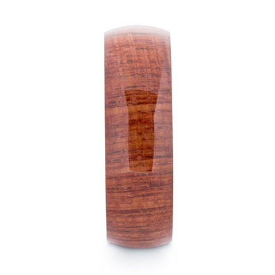 Polished Tungsten Wedding Band With African Padauk Wood Exterior