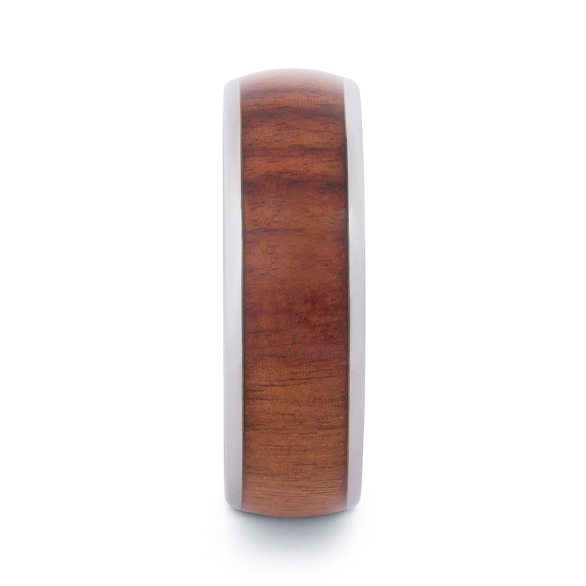 English Chestnut online Wood Ring with 1/3 Marbled Carbon Fiber Strip