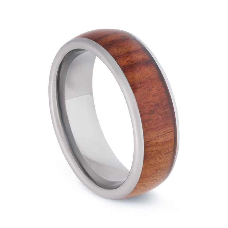 Tungsten Wedding Band With Chestnut Wood 8MM