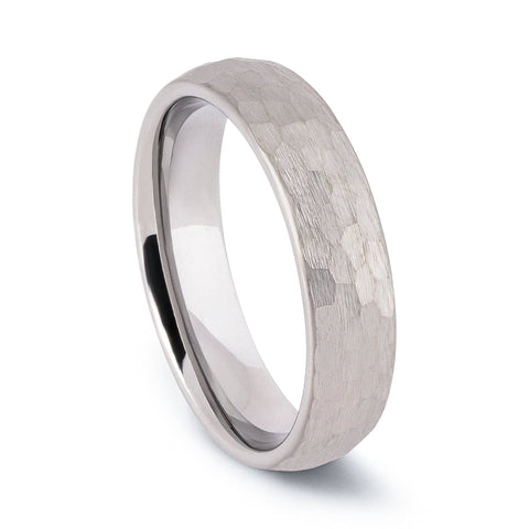 Tungsten Hammered Wedding Band 6MM